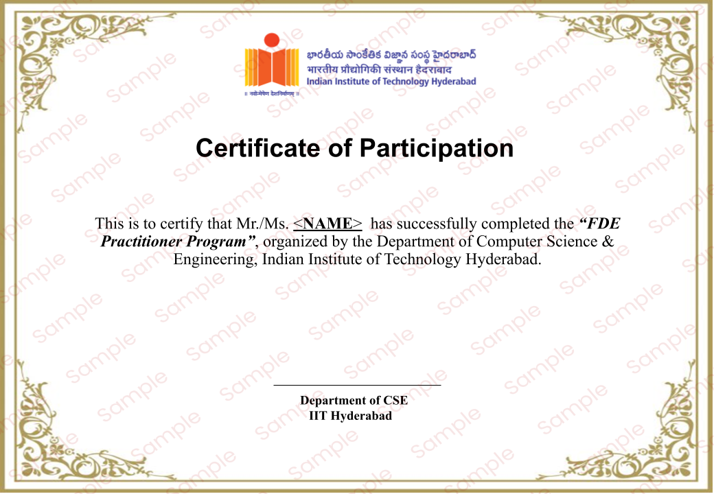 FDE Practitioner Program certificate preview